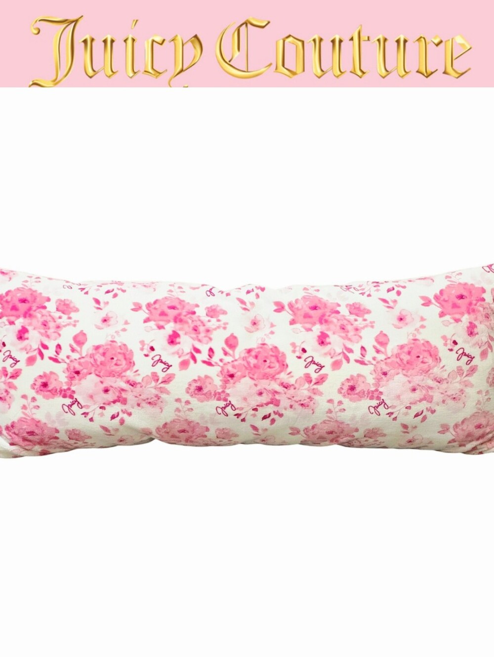 Juicy Couture Home Decorative Floral Print Plush Body Pillow